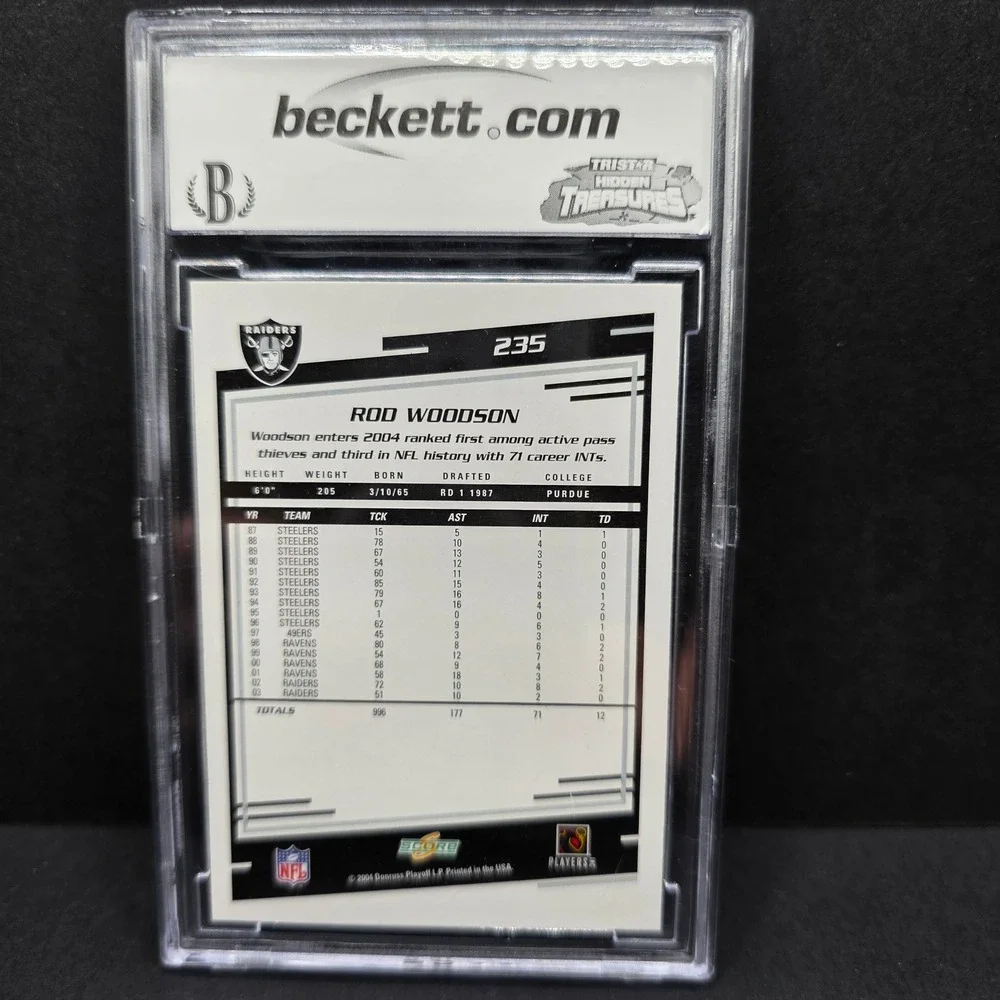 Score Rod Woodson 2004 Football Card BCCG 10 Mint Oakland Raiders #235